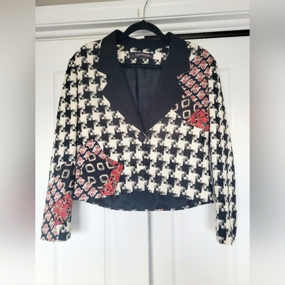 Canvasbacks Lutton & Horsfield Women's Patchwork Blazer Jacket Art-to-Wear Small - Picture 2 of 16